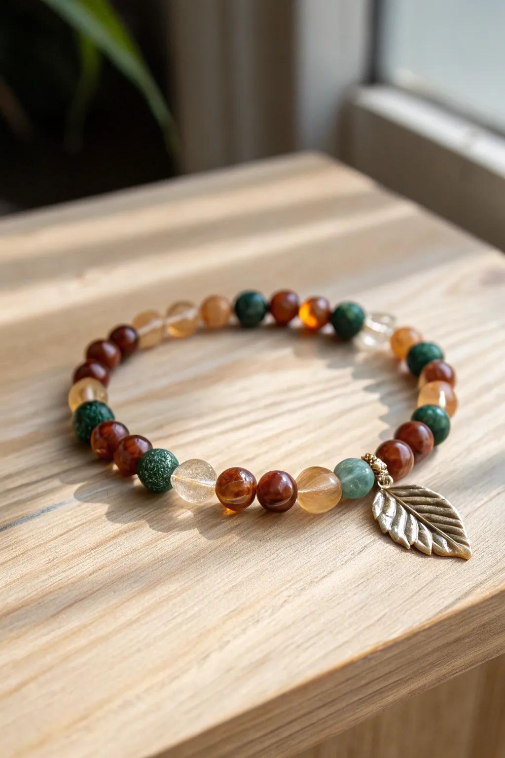 Embrace tranquility with this nature-inspired glass bead bracelet, a perfect blend of earthy elegance and minimalist design.