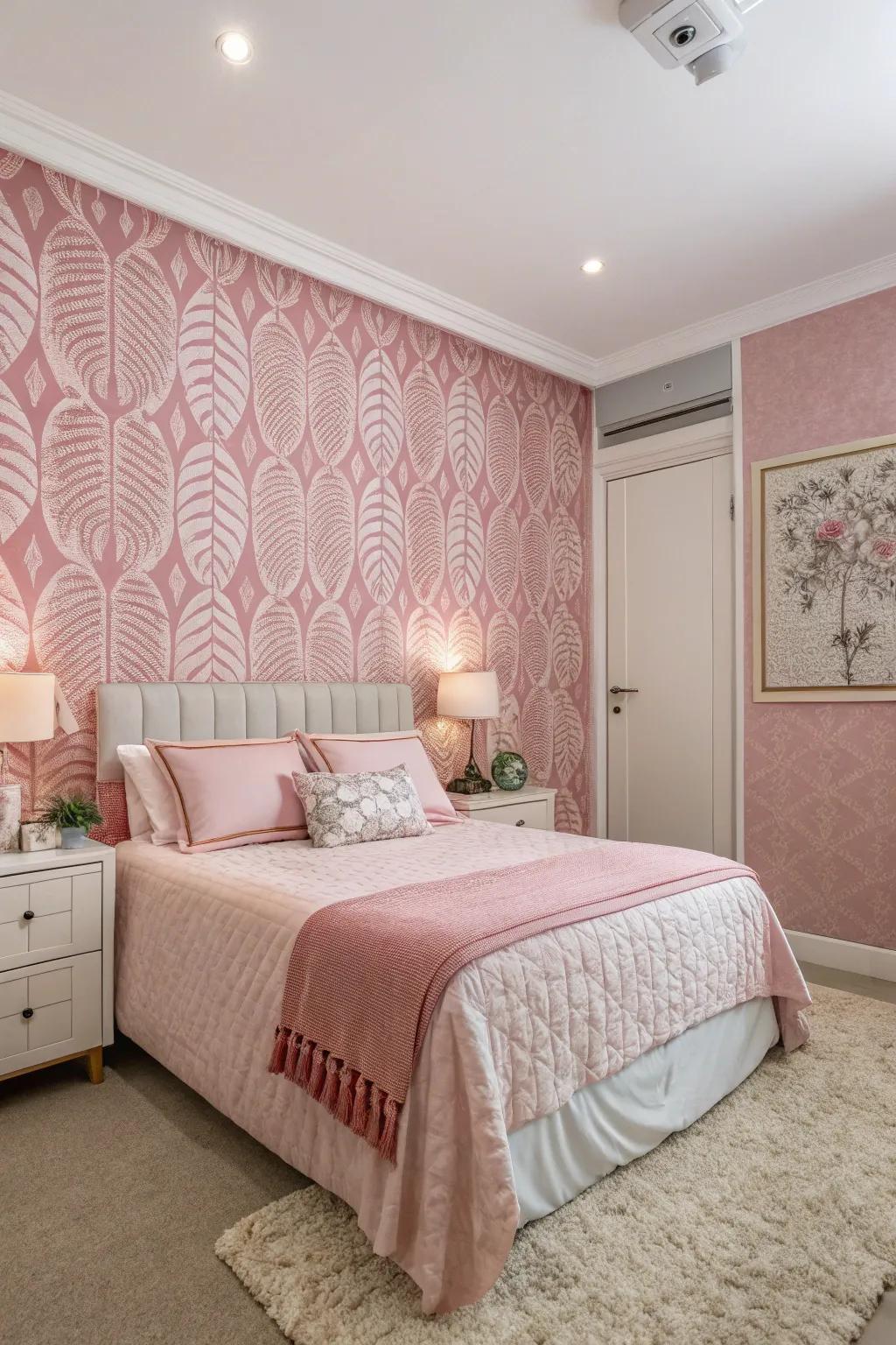 A textured backdrop adds depth to the room.