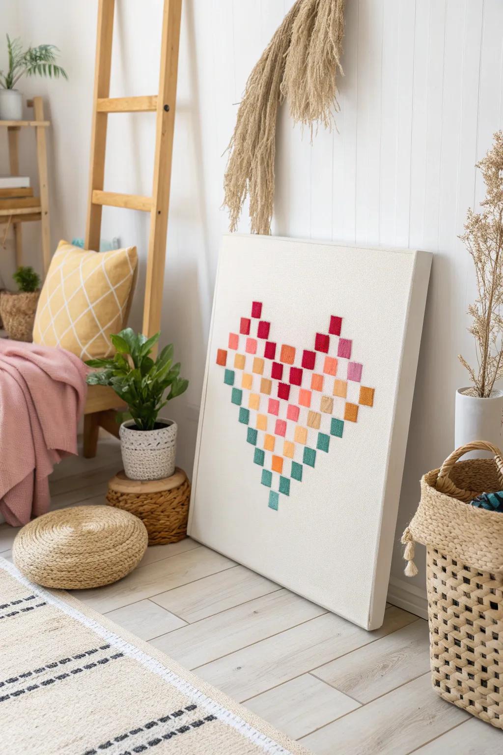 Retro pixel art heart: A nostalgic nod to vintage video games with a modern minimalist twist.