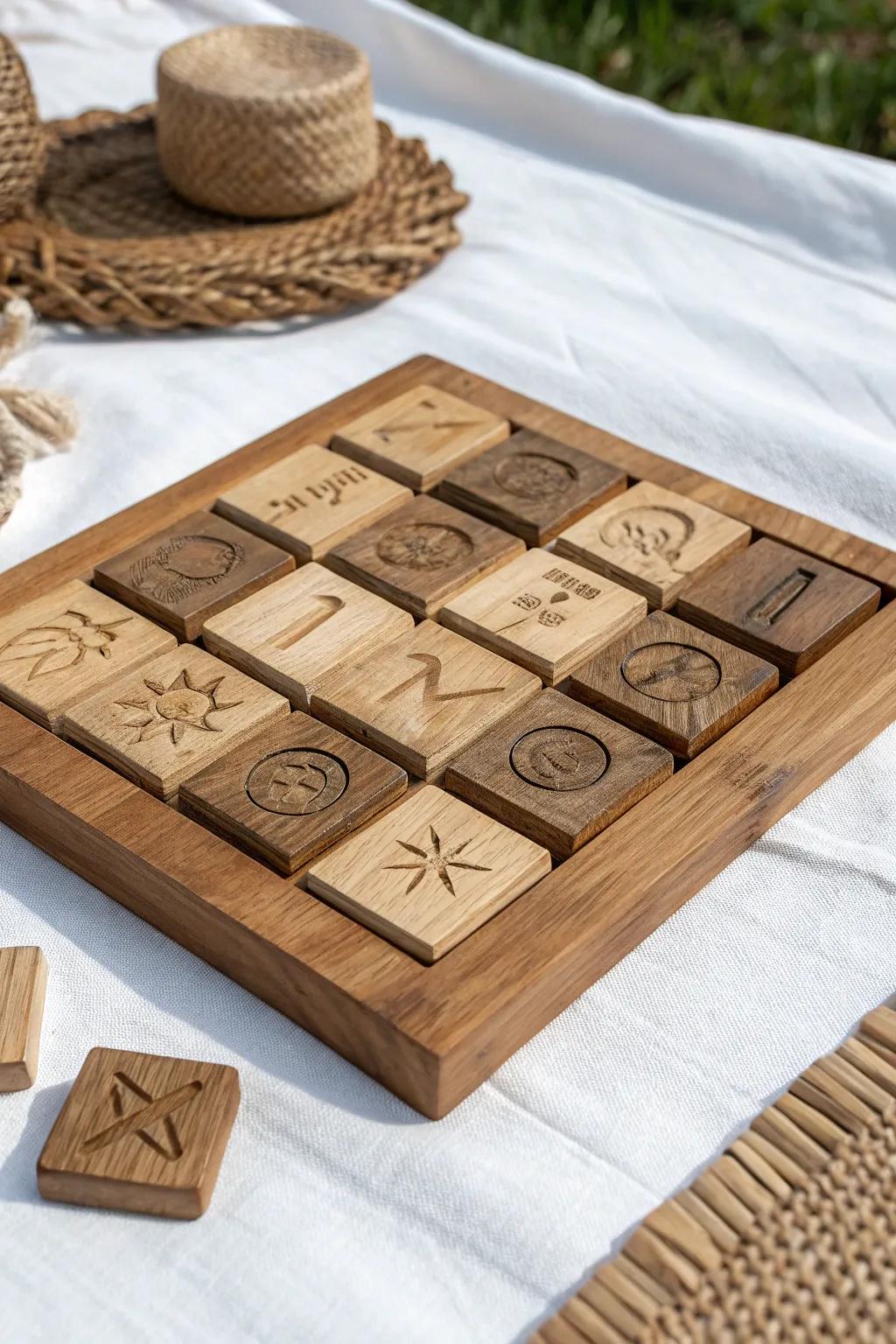 Unlock ancient secrets with a handcrafted hieroglyphics puzzle—perfect for a cozy family game night!