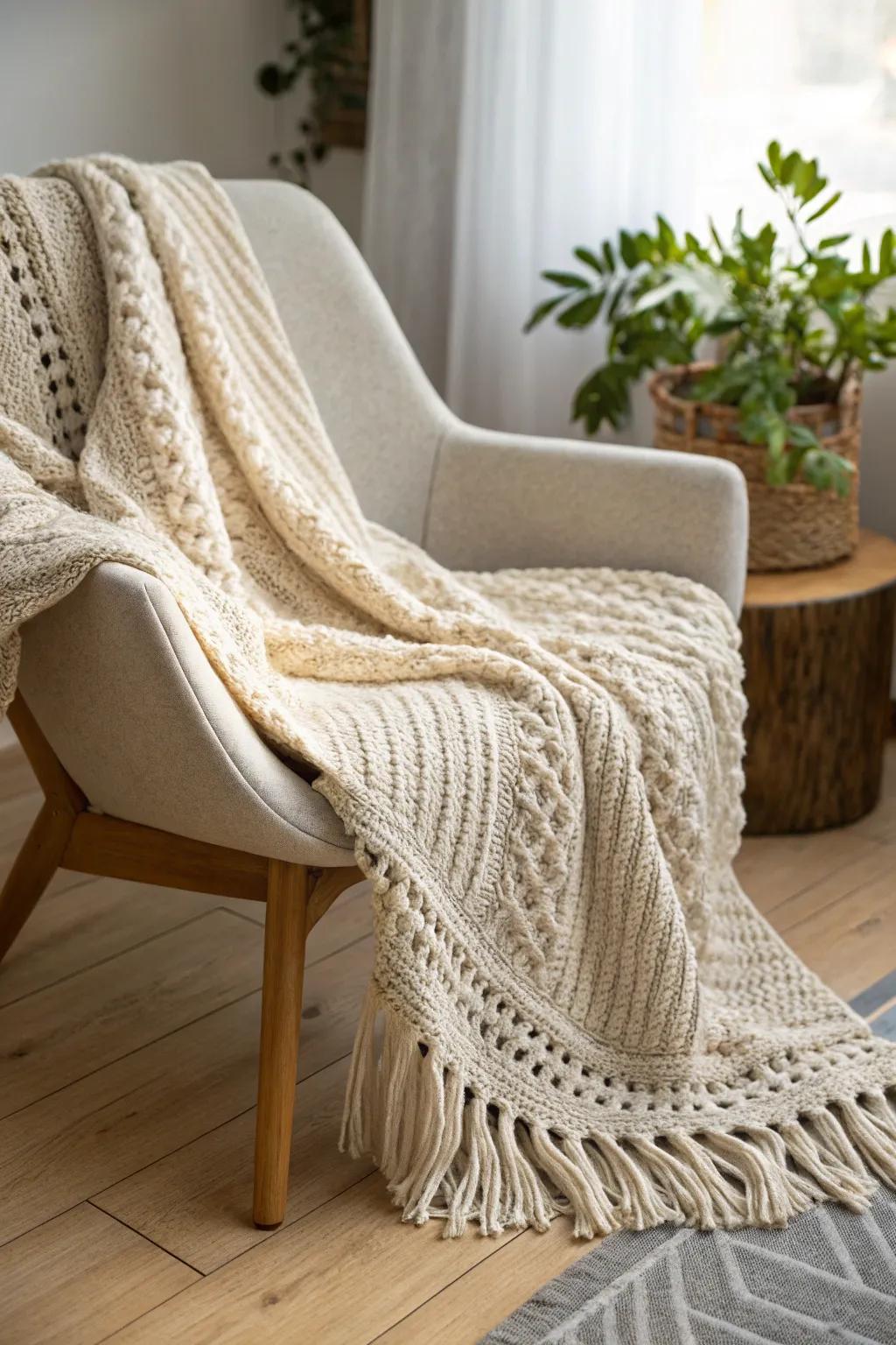 Wrap yourself in warmth and love with a handcrafted cozy blanket, the perfect anniversary gift.