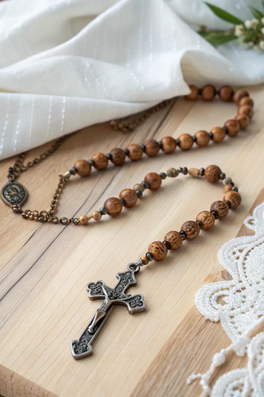 Elegance in Simplicity: A Rosary Inspired by Scandinavian and Boho Charm.