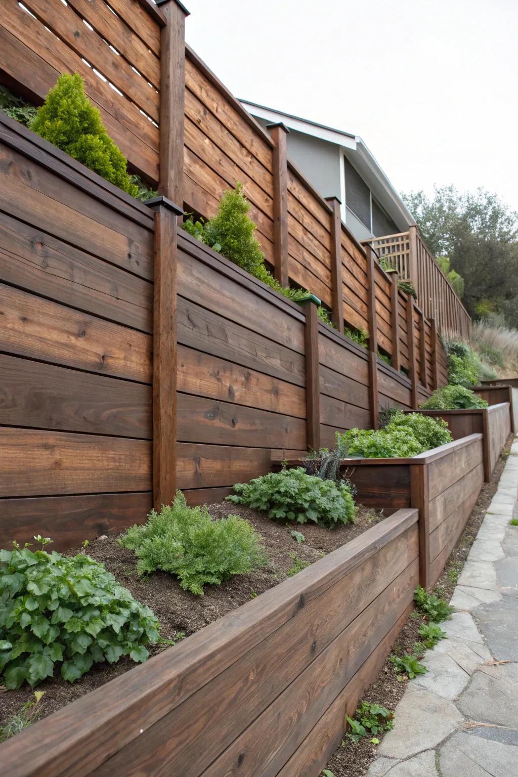 Elevate your outdoor space with a horizontal fence that harmonizes craftsmanship and nature.