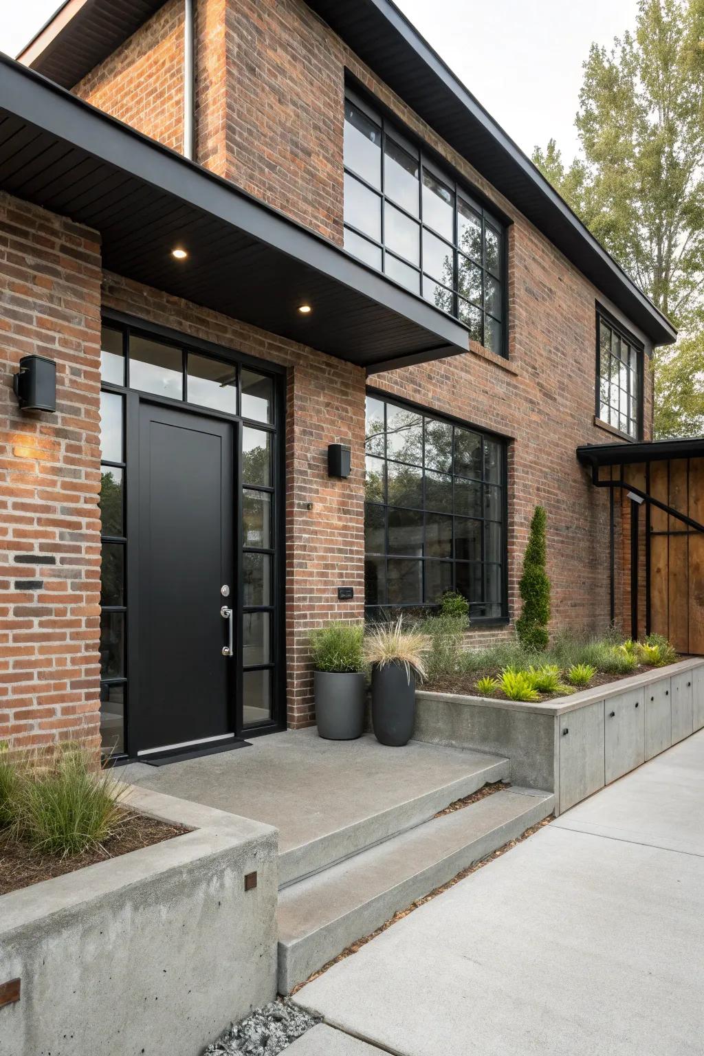 Urban chic with an industrial black door.