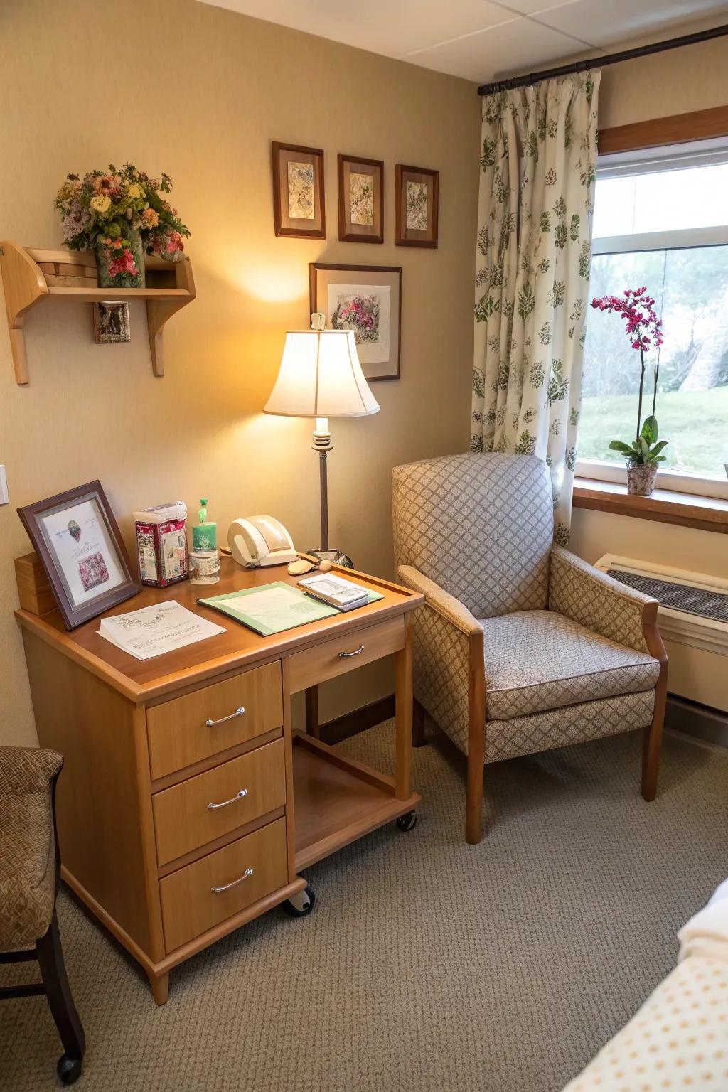 Functional furniture enhances usability and comfort.