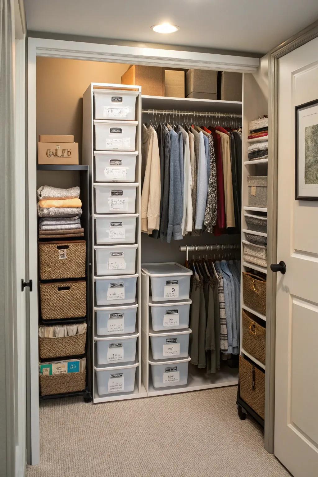 Movable storage units offer adaptability and convenience.