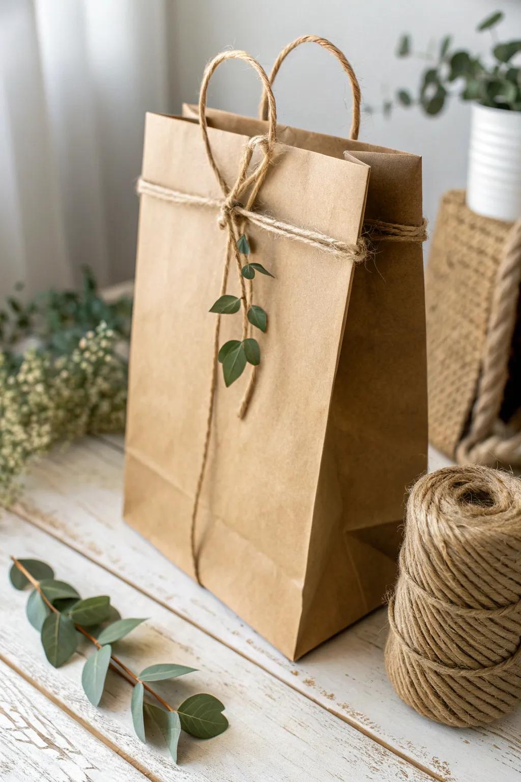 Unwrap the charm of simplicity with a touch of rustic elegance.