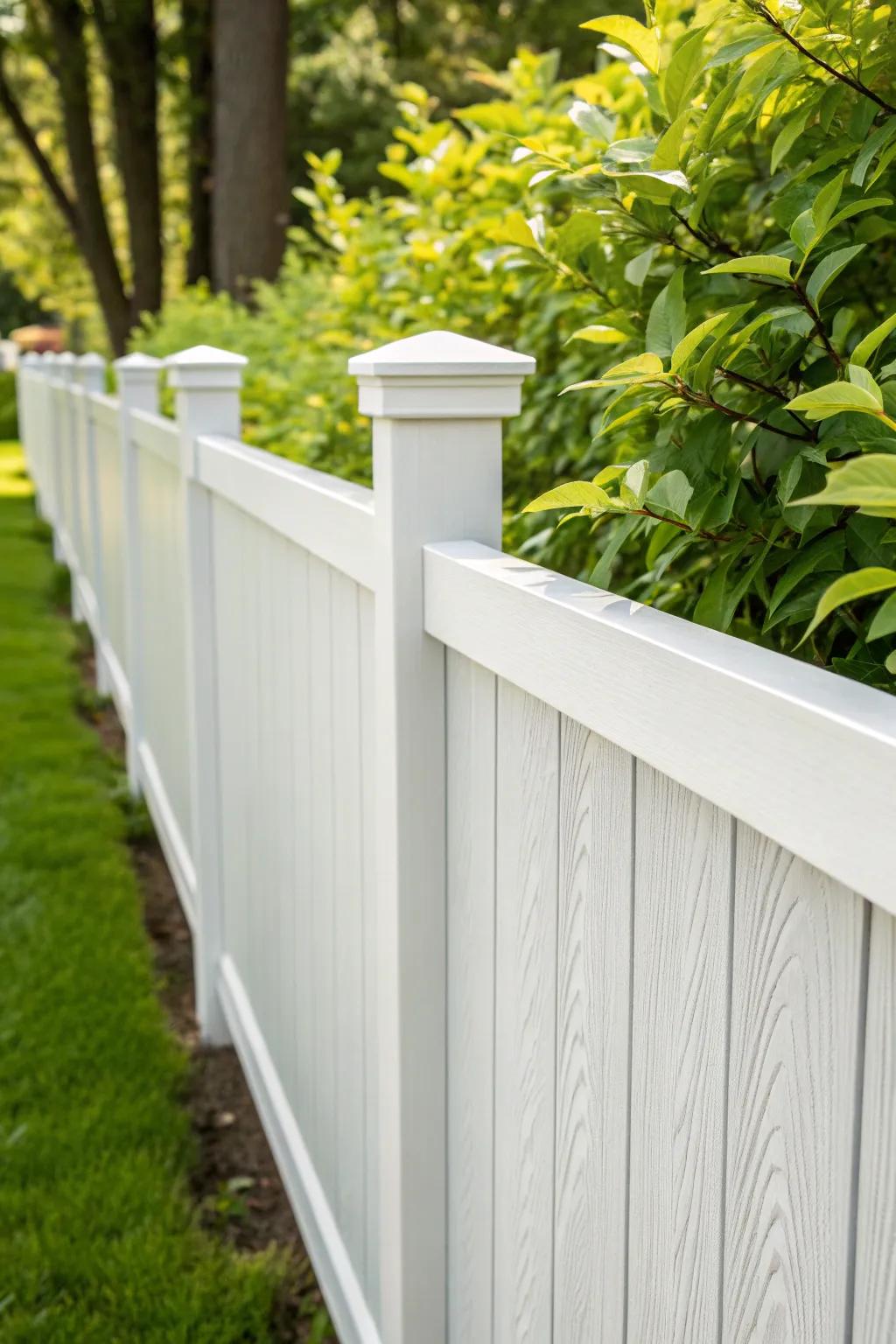 Elevate your space with the timeless elegance of a vinyl fence – where modern design meets low maintenance.