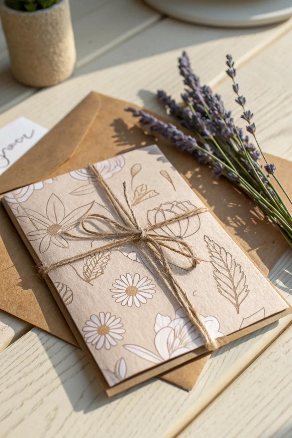 Breathe new life into old materials with this upcycled card — where simplicity meets artistry.