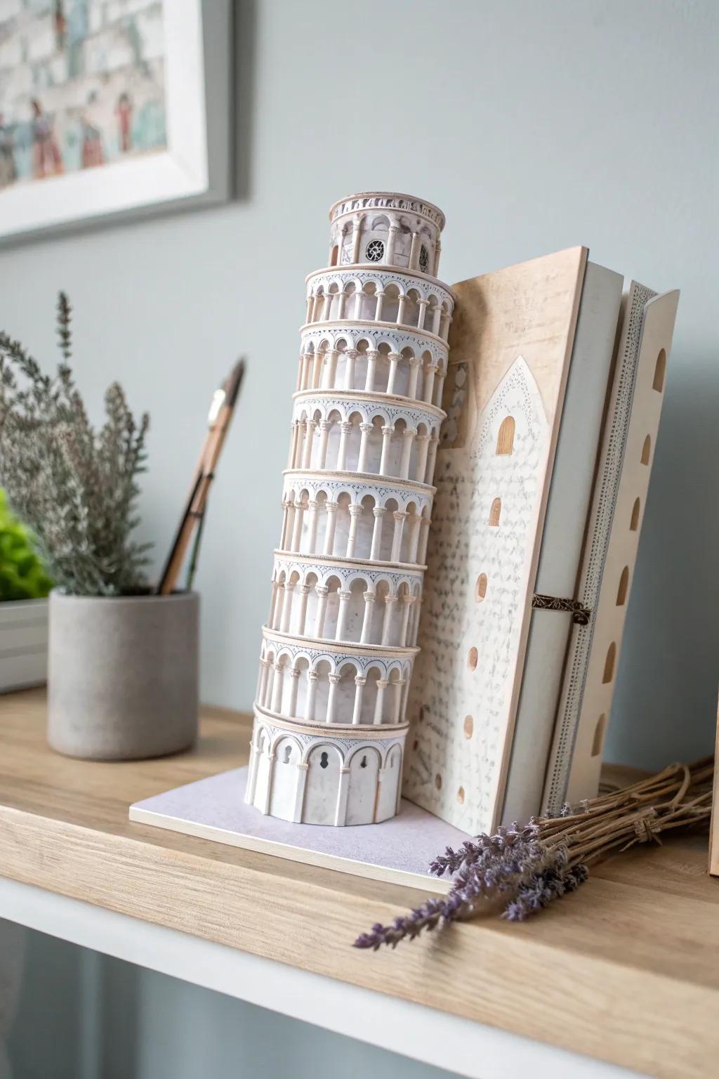 Add a touch of Italian charm to your bookshelf with these Leaning Tower of Pisa bookends, where simplicity meets creativity.