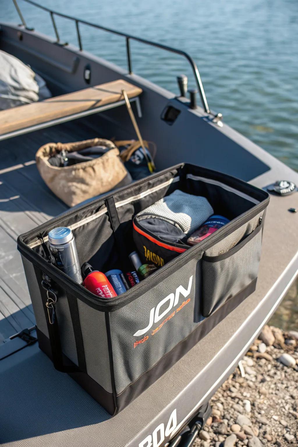 Effortlessly stylish and practical: Enhance your boating experience with collapsible storage solutions.