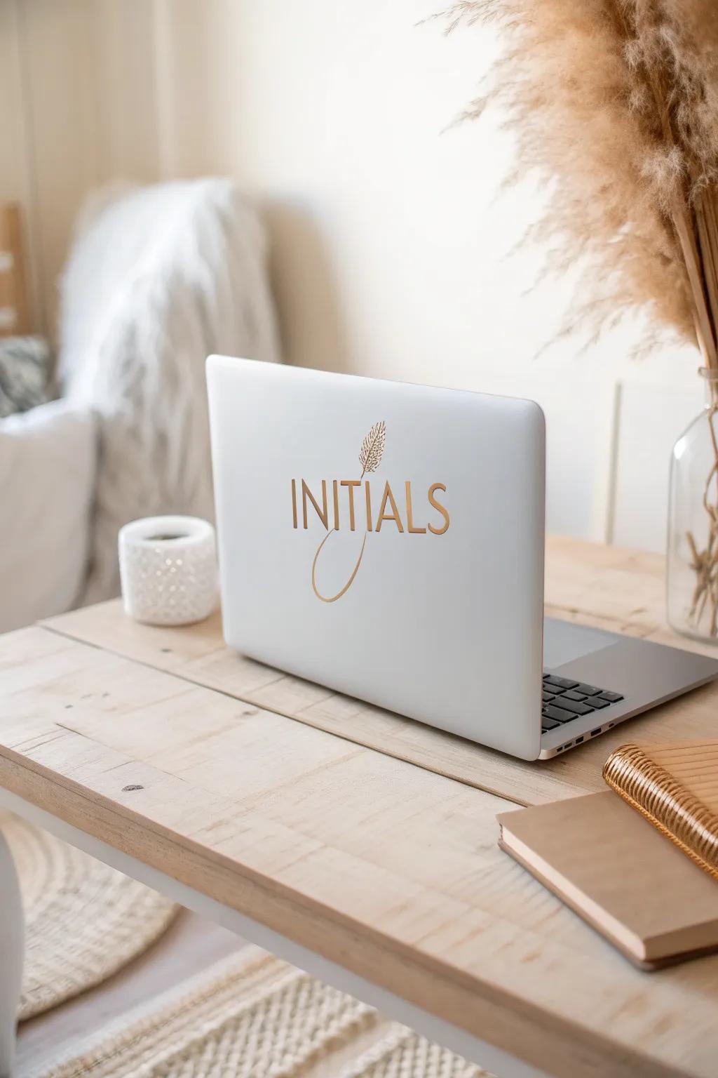 Elevate your laptop's style with personalized stickers, blending simplicity and a touch of creative flair.