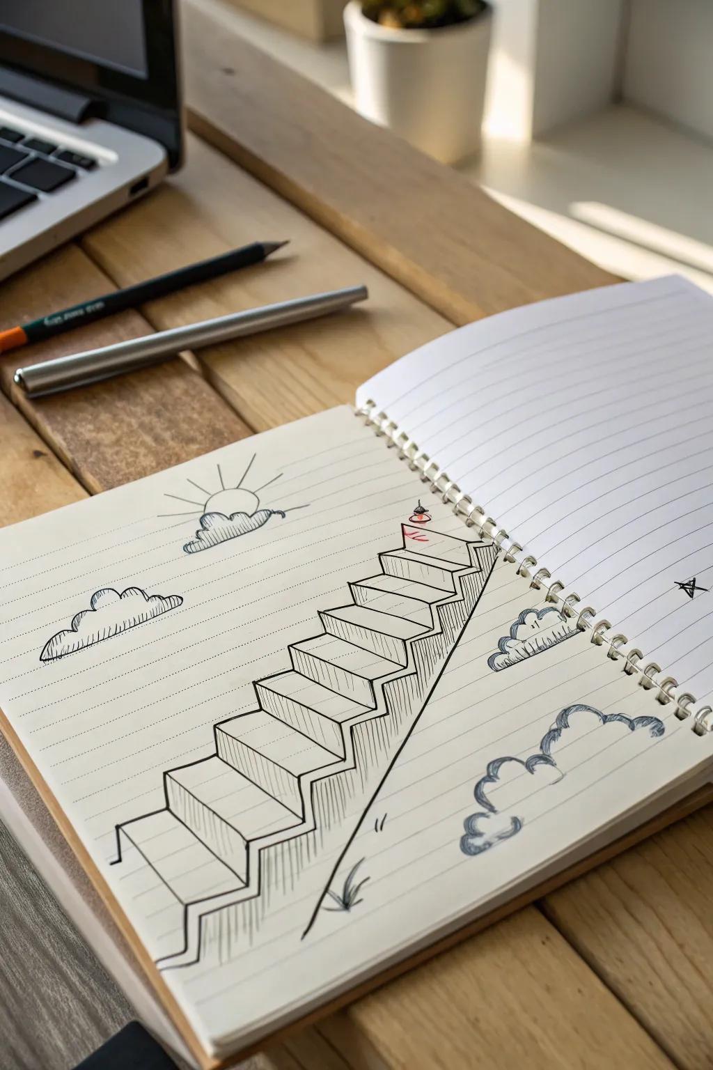 Climb the stairway to your dreams, one line at a time. ✨