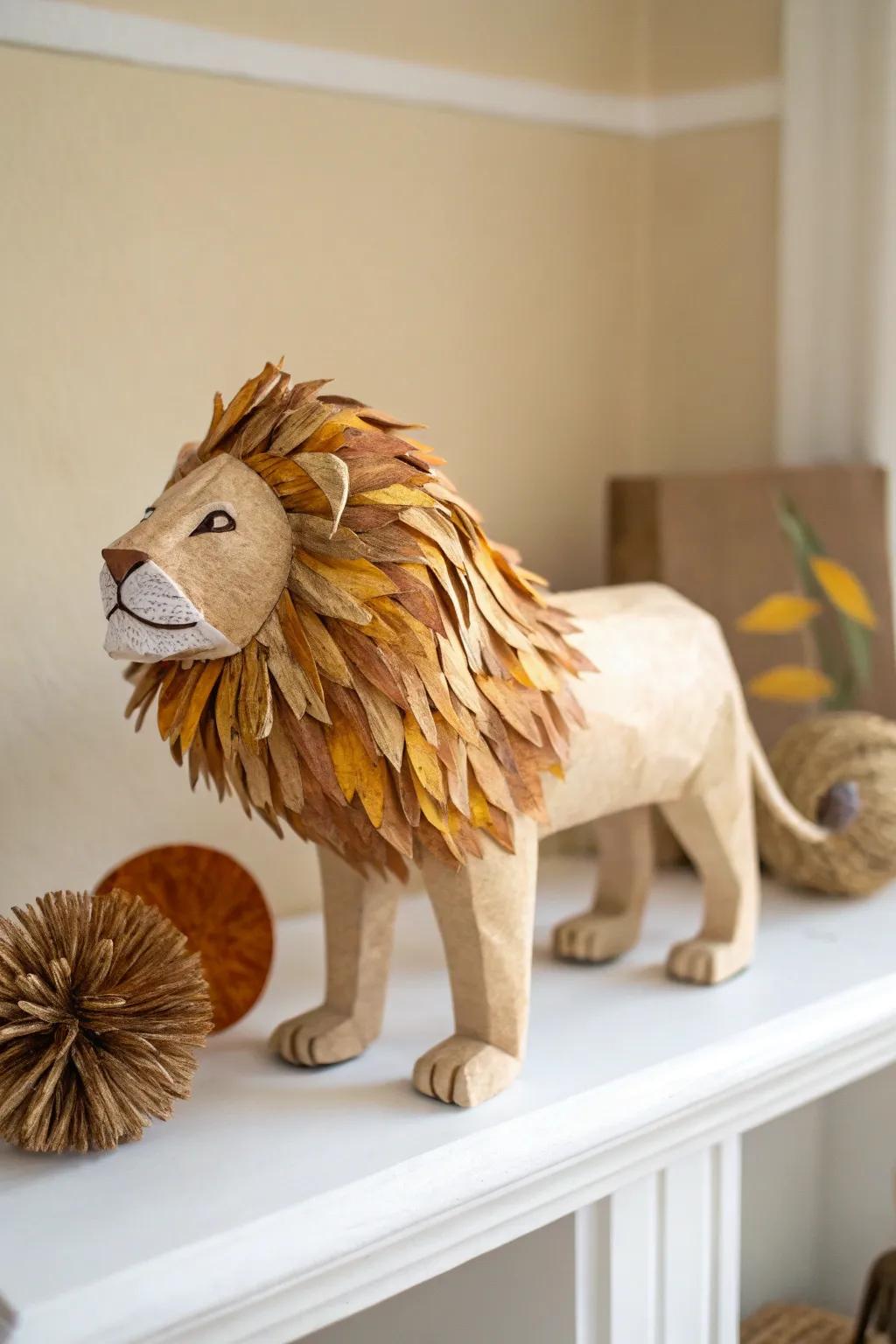 Embrace minimalist charm with this handcrafted paper tube lion – a perfect blend of Scandinavian simplicity and boho elegance.
