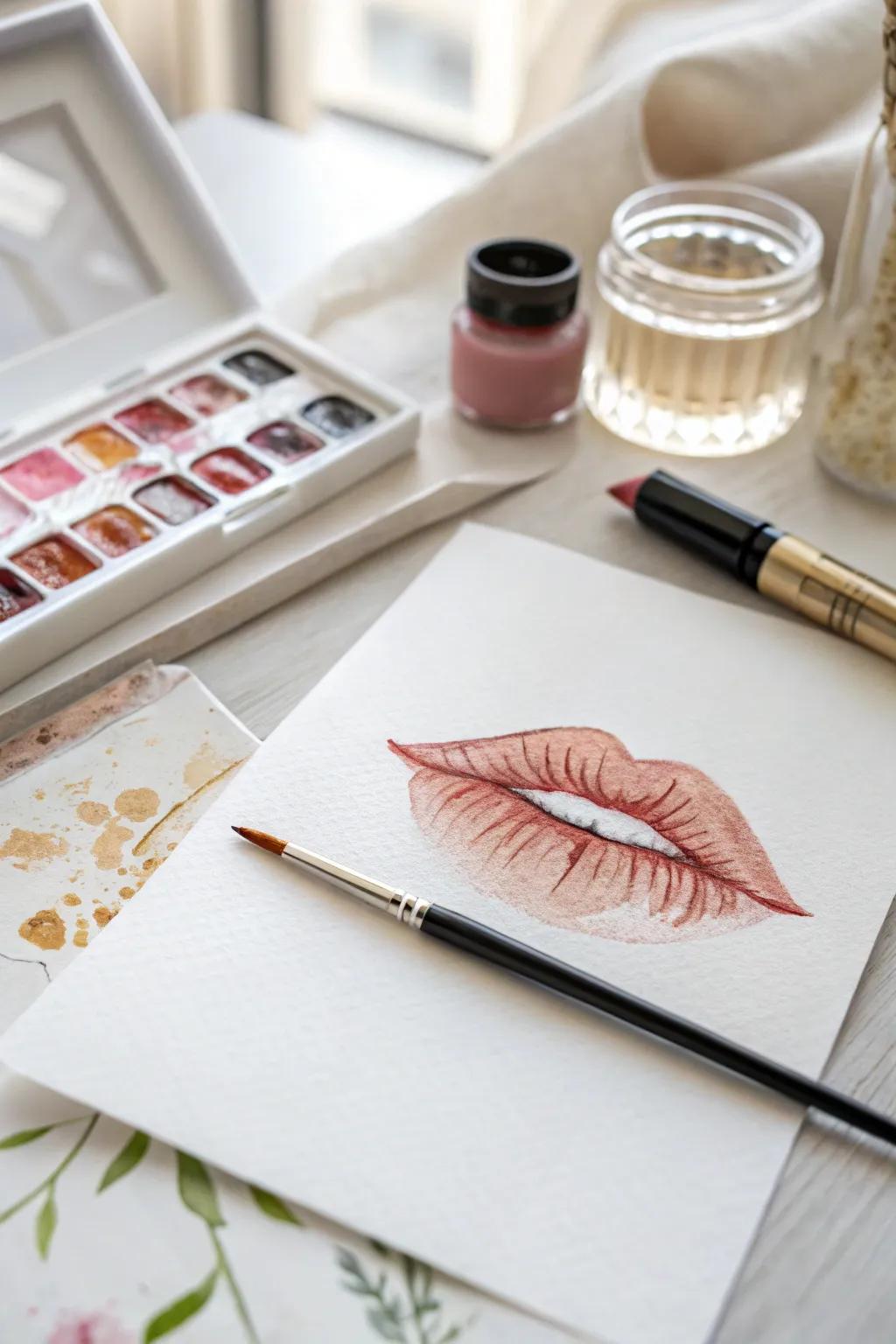 Explore the art of mixed media lips drawing with a touch of Scandinavian minimalism and boho elegance. 🎨✨ #ArtisticExpression