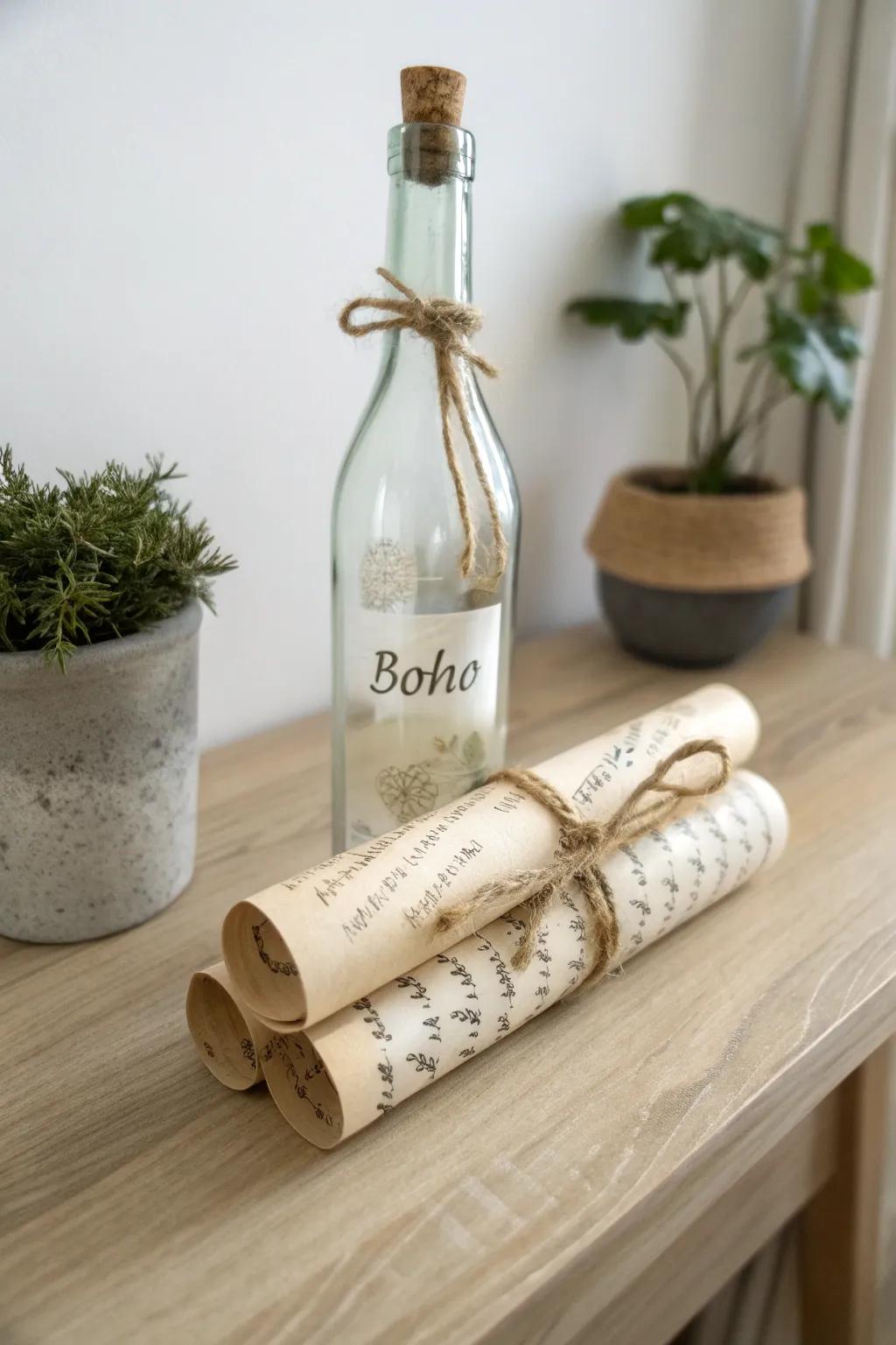 Capture daily inspiration with a simple yet beautiful message in a bottle.
