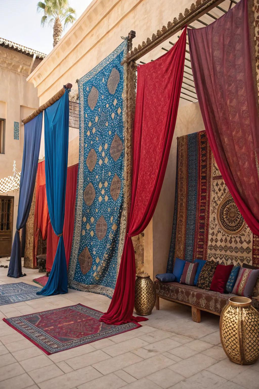 Draped fabrics add drama and elegance to any setting.