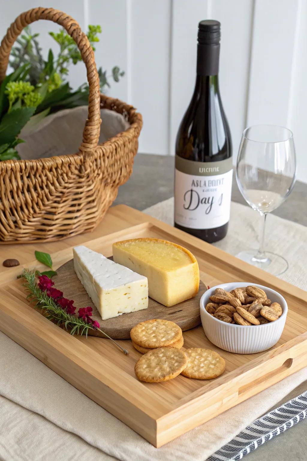 Celebrate Mother's Day with a touch of elegance and simplicity – artisan cheese and wine, perfectly curated for her special day. 🍷🧀