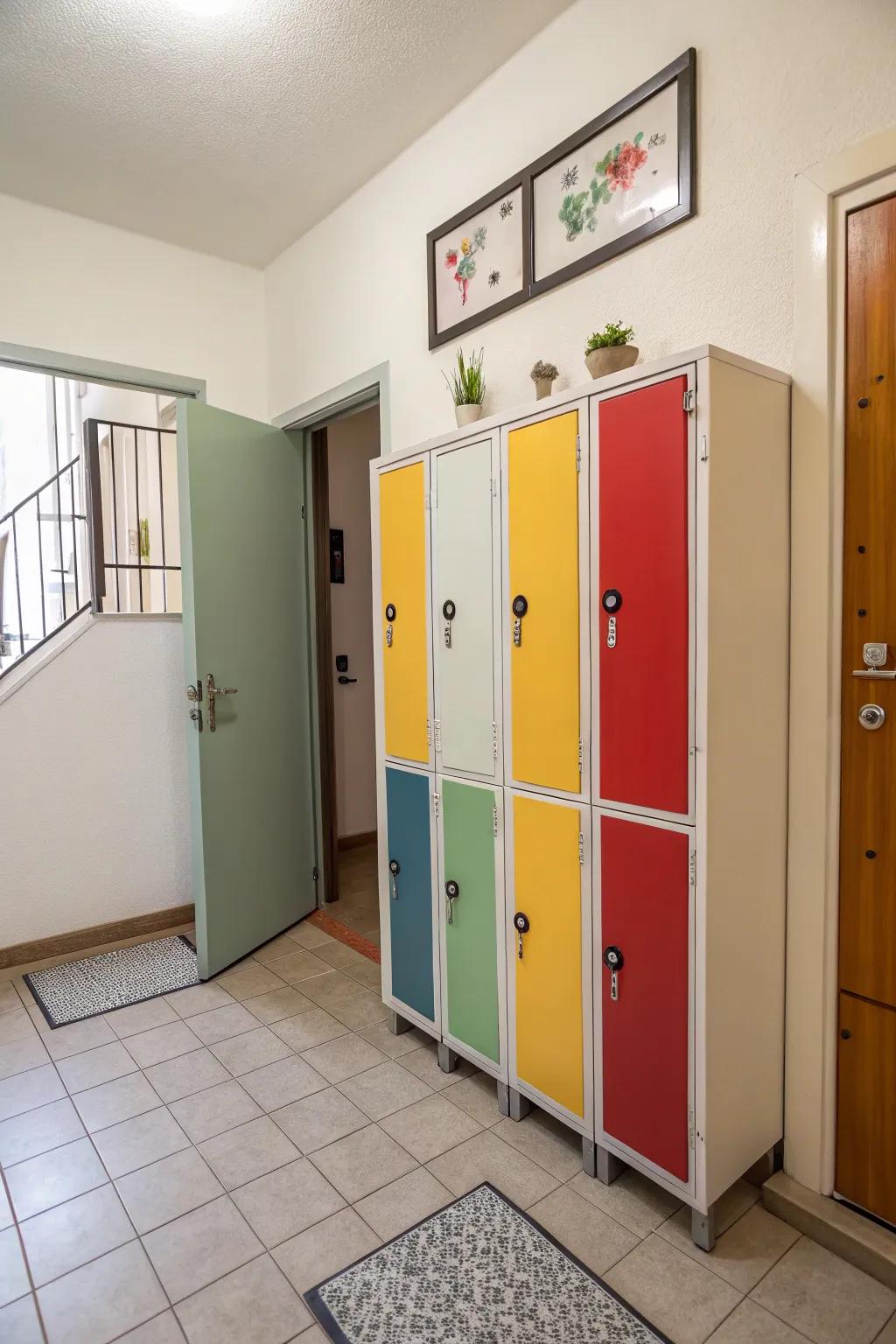 Slim lockers offer a stylish and functional storage solution.