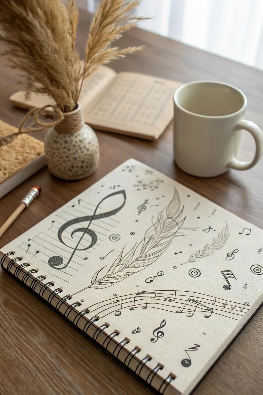 Elevate your notebook game with personalized covers that speak to your passions. 🎶📐