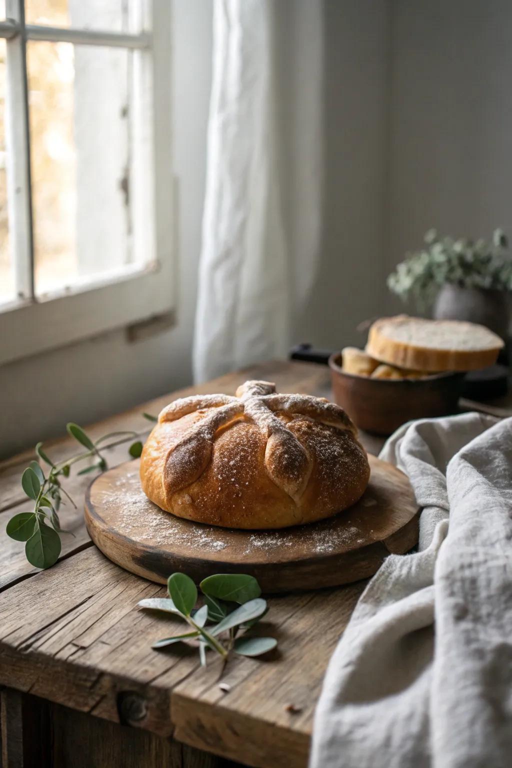 Celebrate tradition with a homemade pan de muerto, capturing the essence of love and memory.