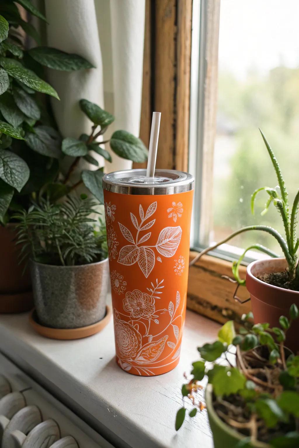 Nature-inspired designs bring tranquility to your tumbler.