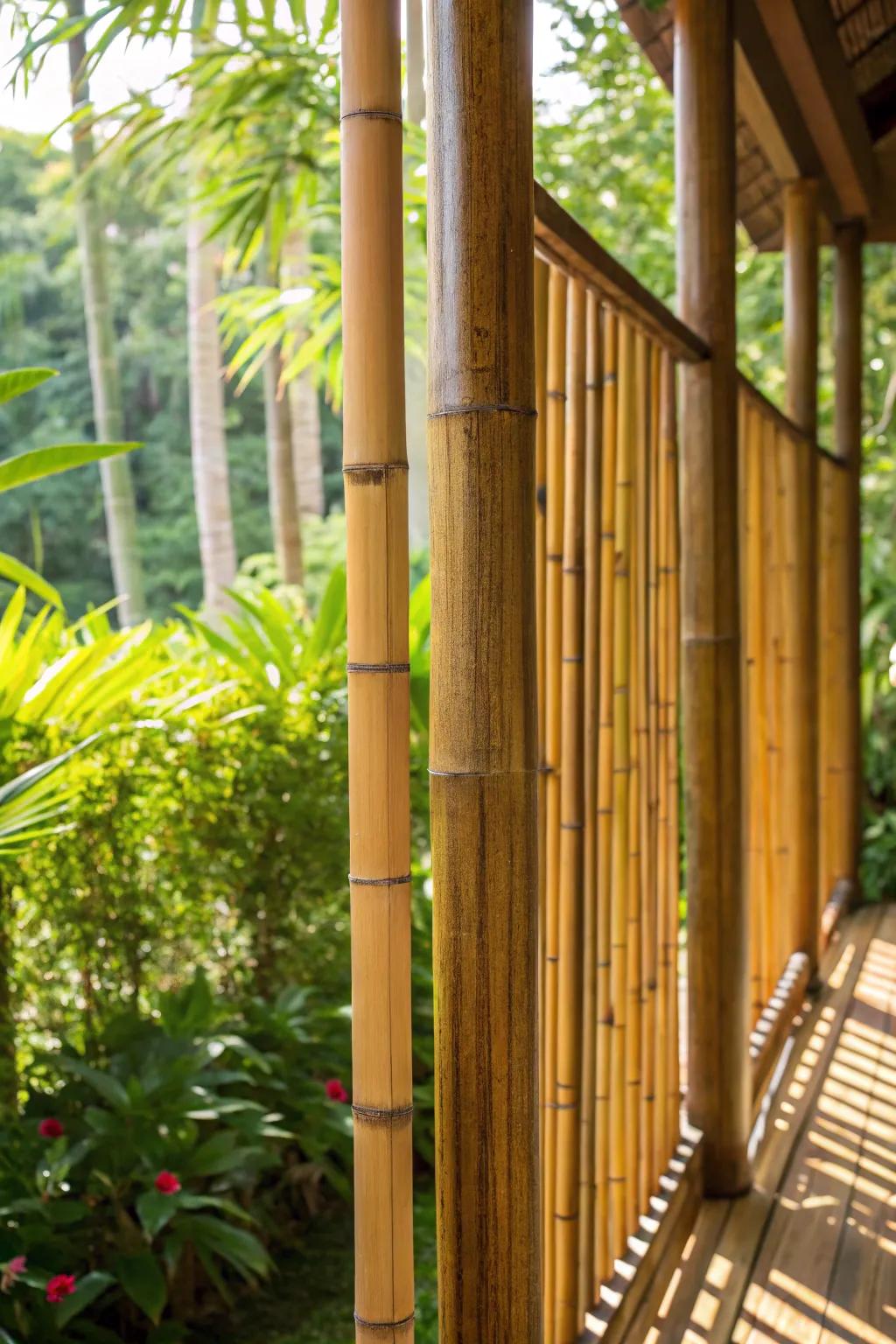Transform your outdoor space into a tropical retreat with a stylish bamboo screen.