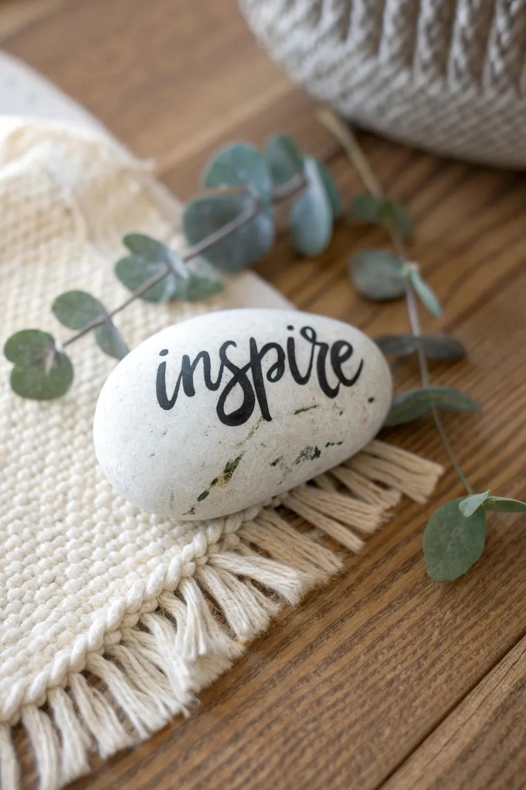 Find daily inspiration with this beautifully crafted quote rock – a perfect blend of simplicity and elegance.