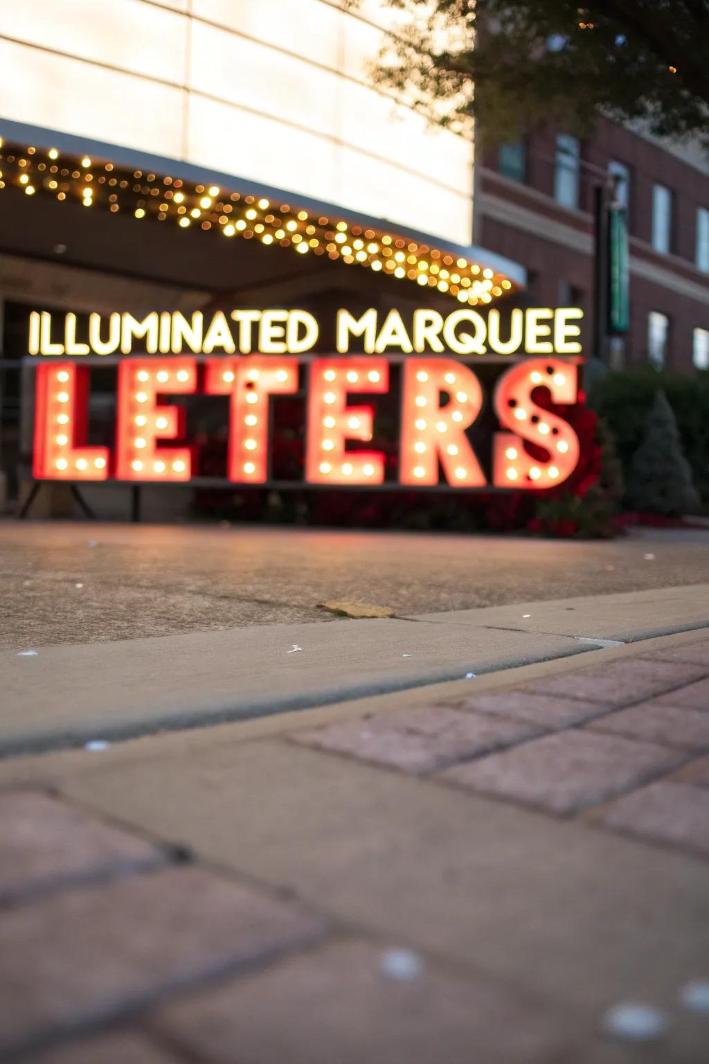 Make a statement with bold marquee letters.