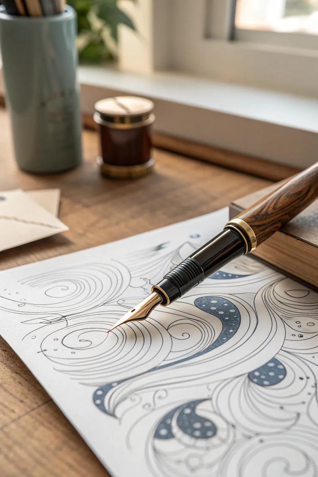 Unlock your creativity with the elegance of abstract pen art. 🎨🖋️ #ScandinavianDesign #BohoChic