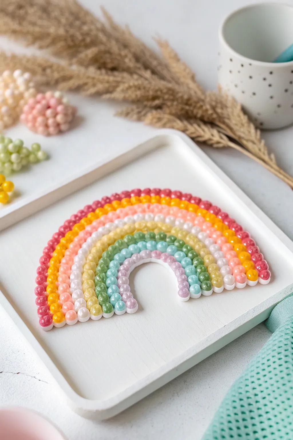 Add a splash of color to your space with these charming perler bead rainbow magnets!