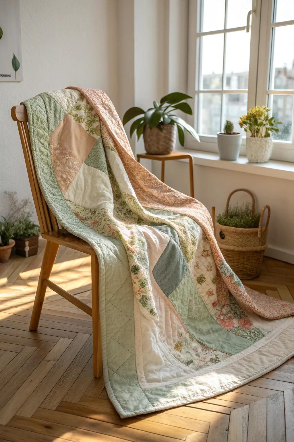 Let your creativity flow with improvised quilt backs that beautifully blend spontaneity and elegance.