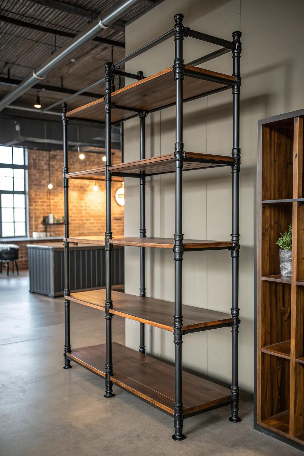 Elevate your space with an industrial room divider that combines function with style.