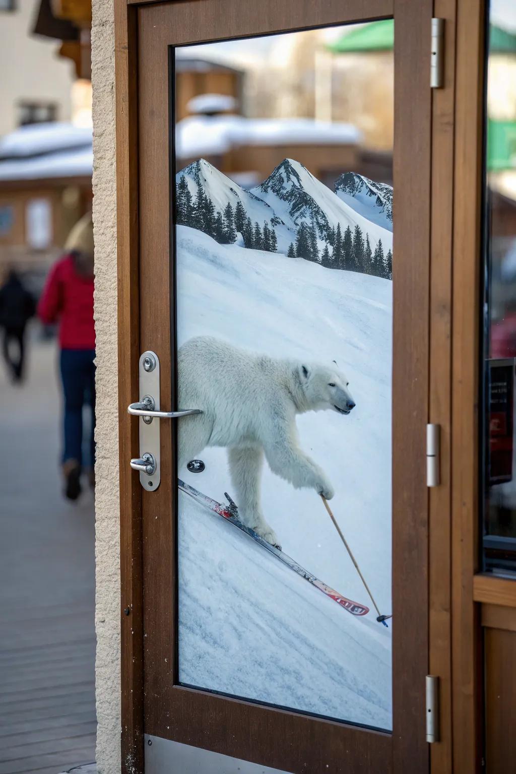 A polar bear hitting the slopes right at your doorstep.