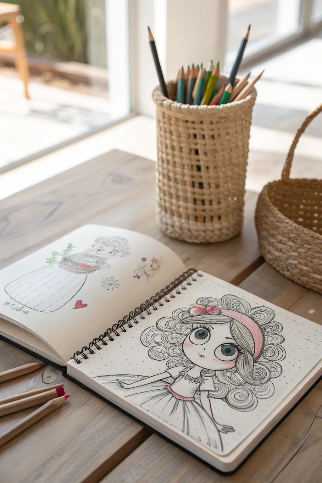 Bring your imagination to life with whimsical character sketches. 🎨✨ #ArtisticExpression #StylizedCharacters