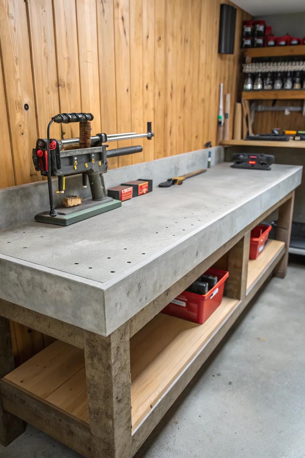Elevate your precision work with a concrete slab reloading bench—where stability meets craftsmanship.