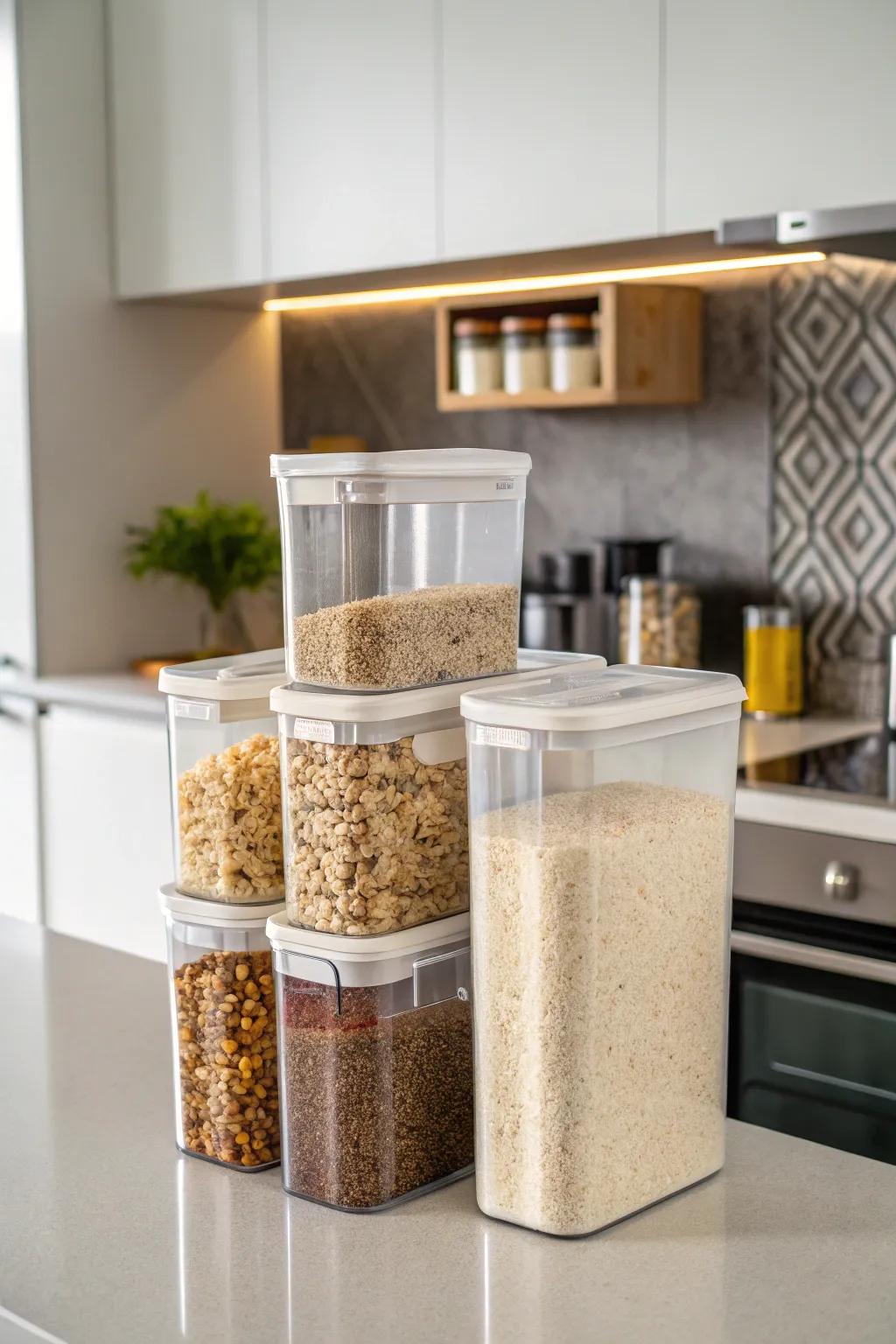 Multi-use containers offer versatility for different grains.