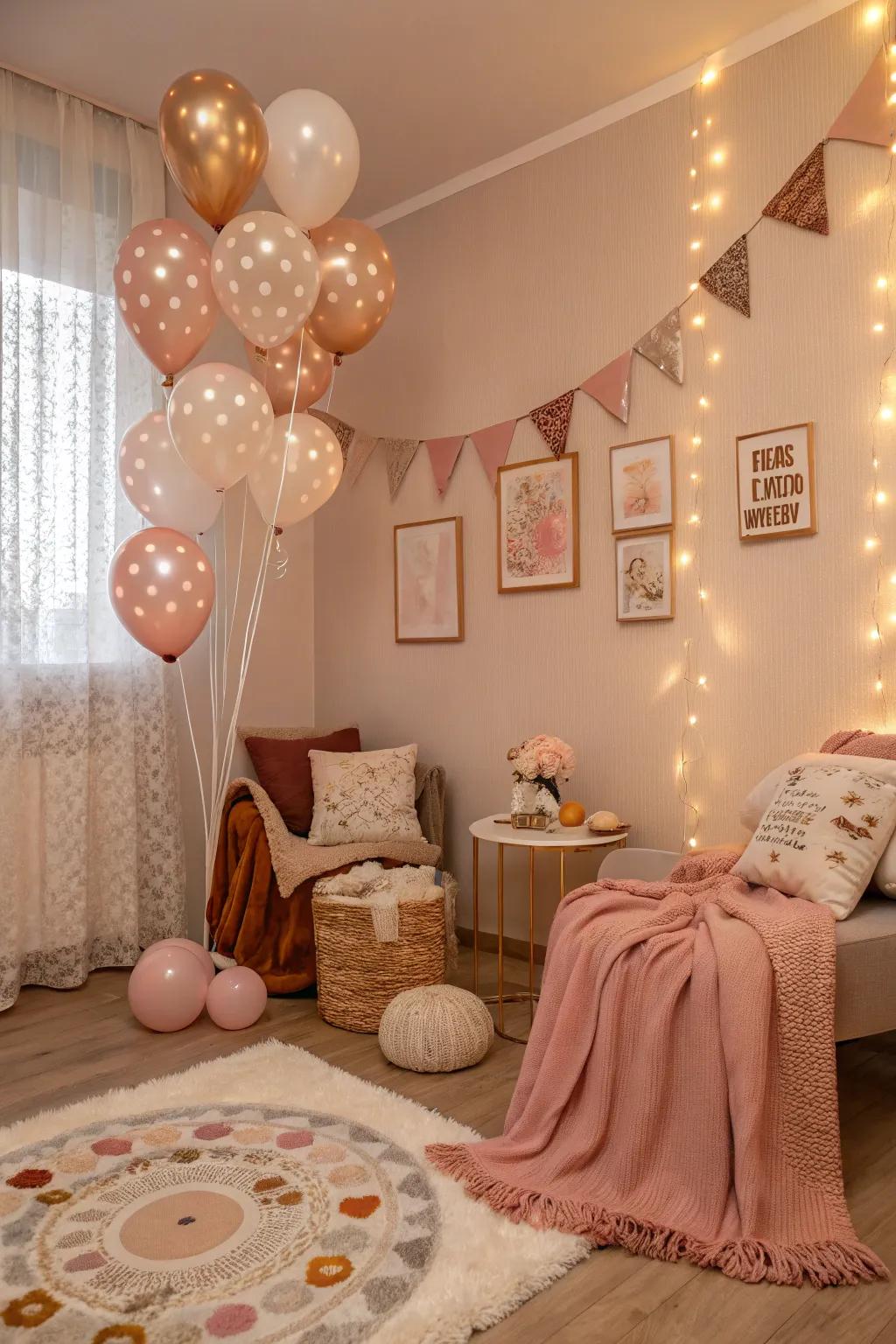 A themed color palette creates a harmonious and stylish setting.