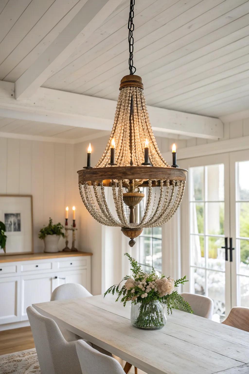 Transform your dining room with the elegant charm of a vintage chandelier.