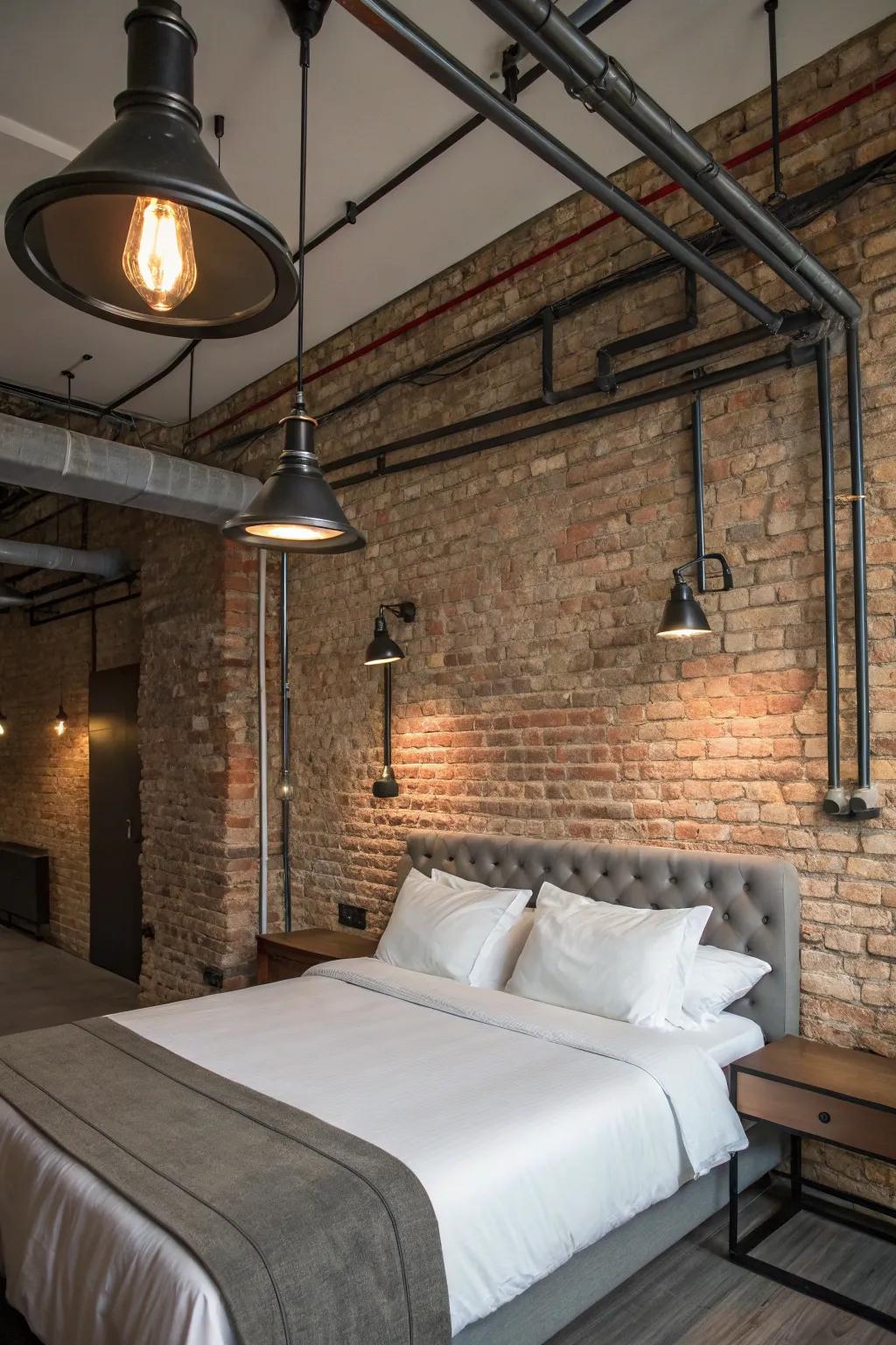 Industrial accents adding a touch of urban chic to the rustic setting.