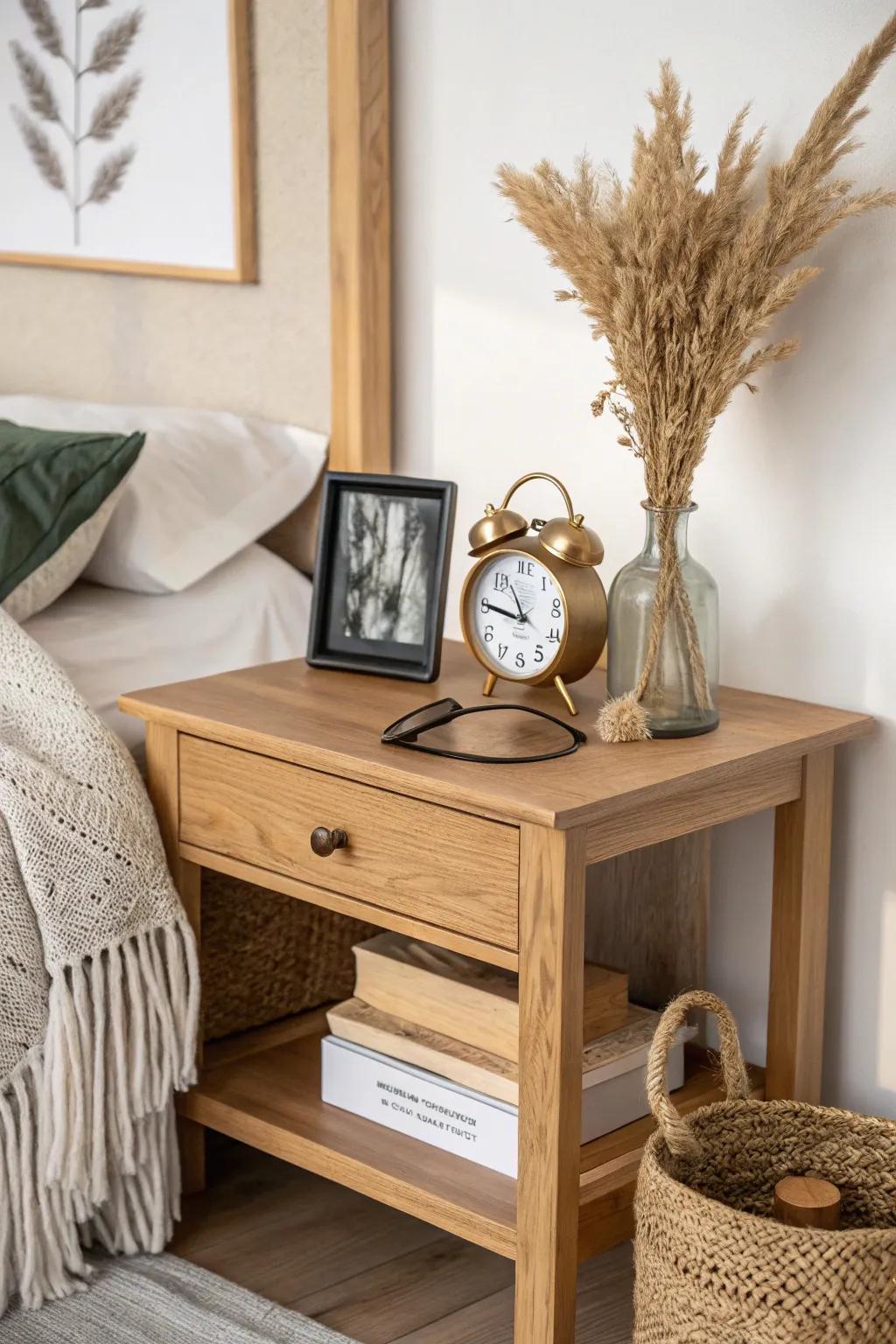 Create your own story with an eclectic nightstand ensemble. 🌿✨ #ScandiBoho #NightstandStyling