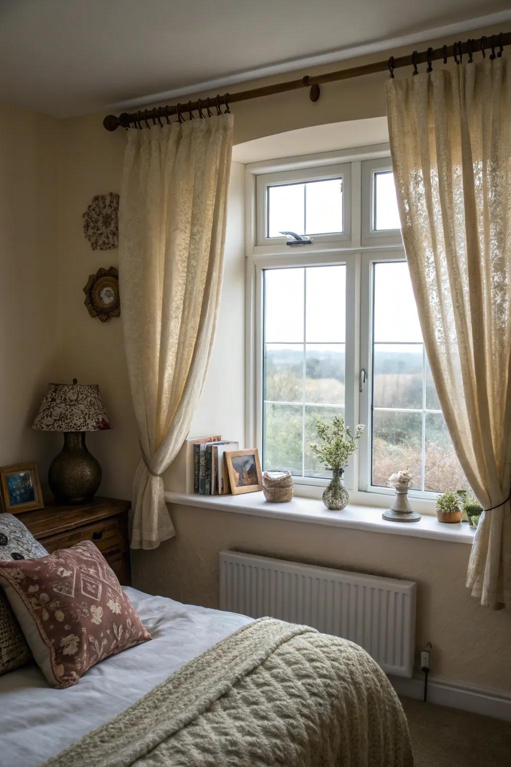Functional curtain lengths can highlight unique architectural features.