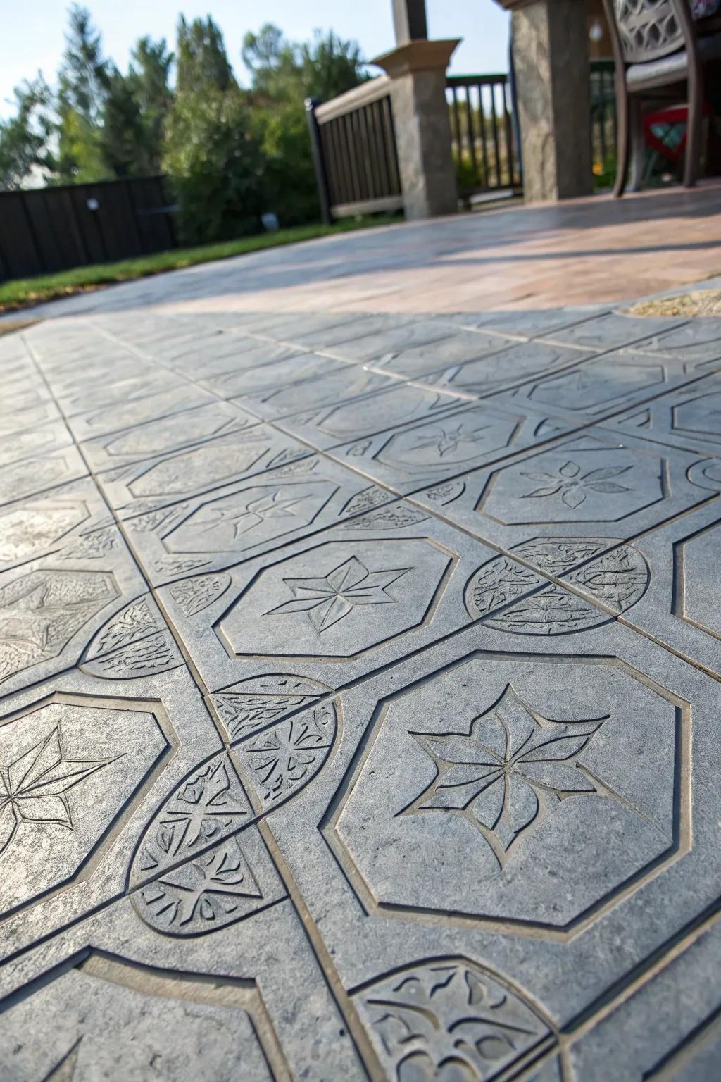 Elevate your outdoor space with the timeless beauty of patterned concrete.