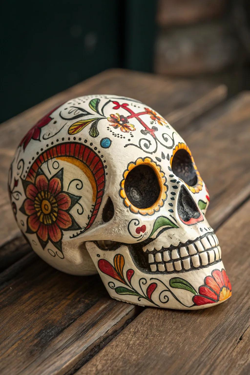 Artistry Meets Tradition: A Vibrant Dia de los Muertos Skull