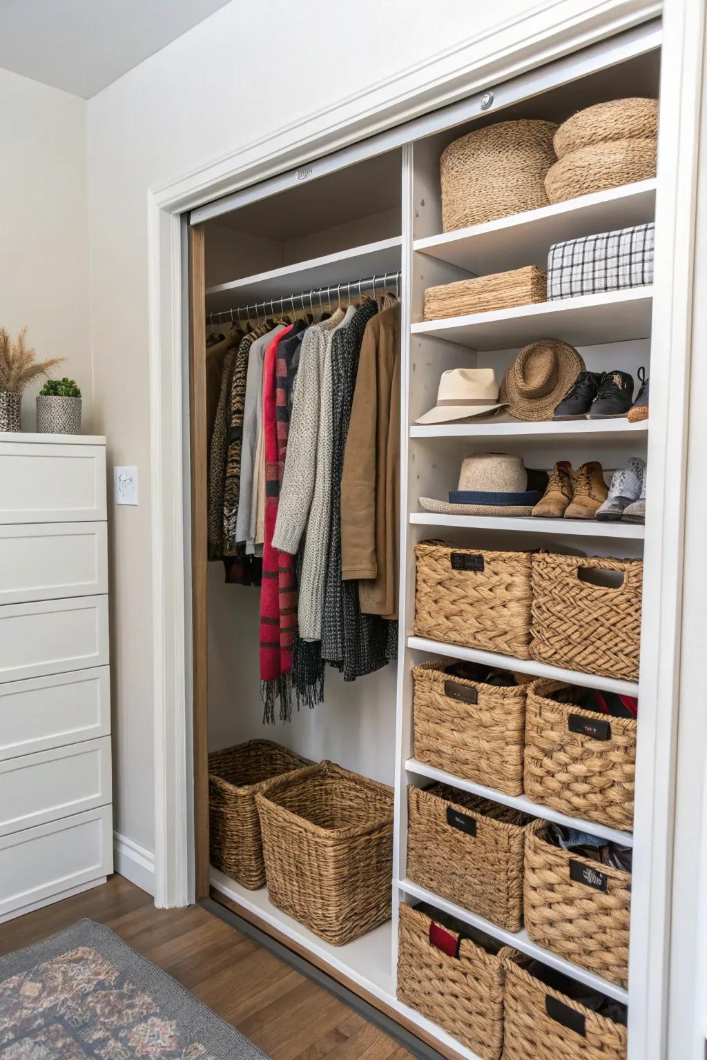 Basket inserts offer stylish and flexible storage.