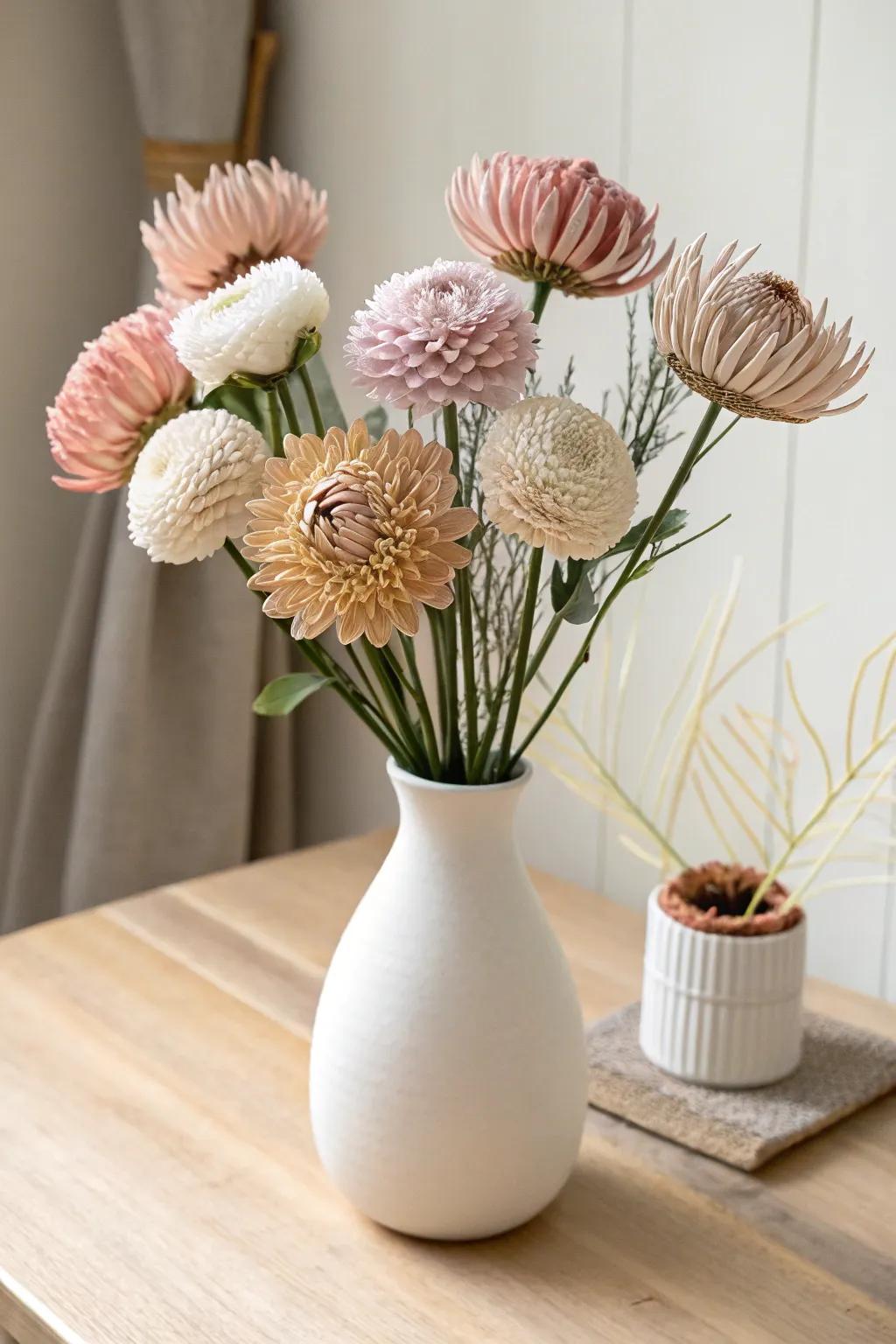 Let creativity bloom with this minimalist paper flower vase, perfect for a touch of spring in your teaching space.