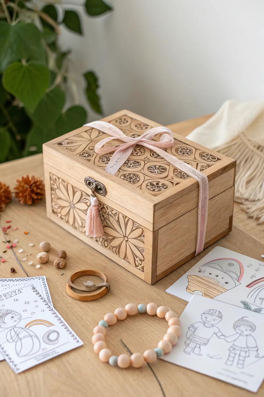 Capture memories with a handcrafted time capsule: a family treasure to discover together.