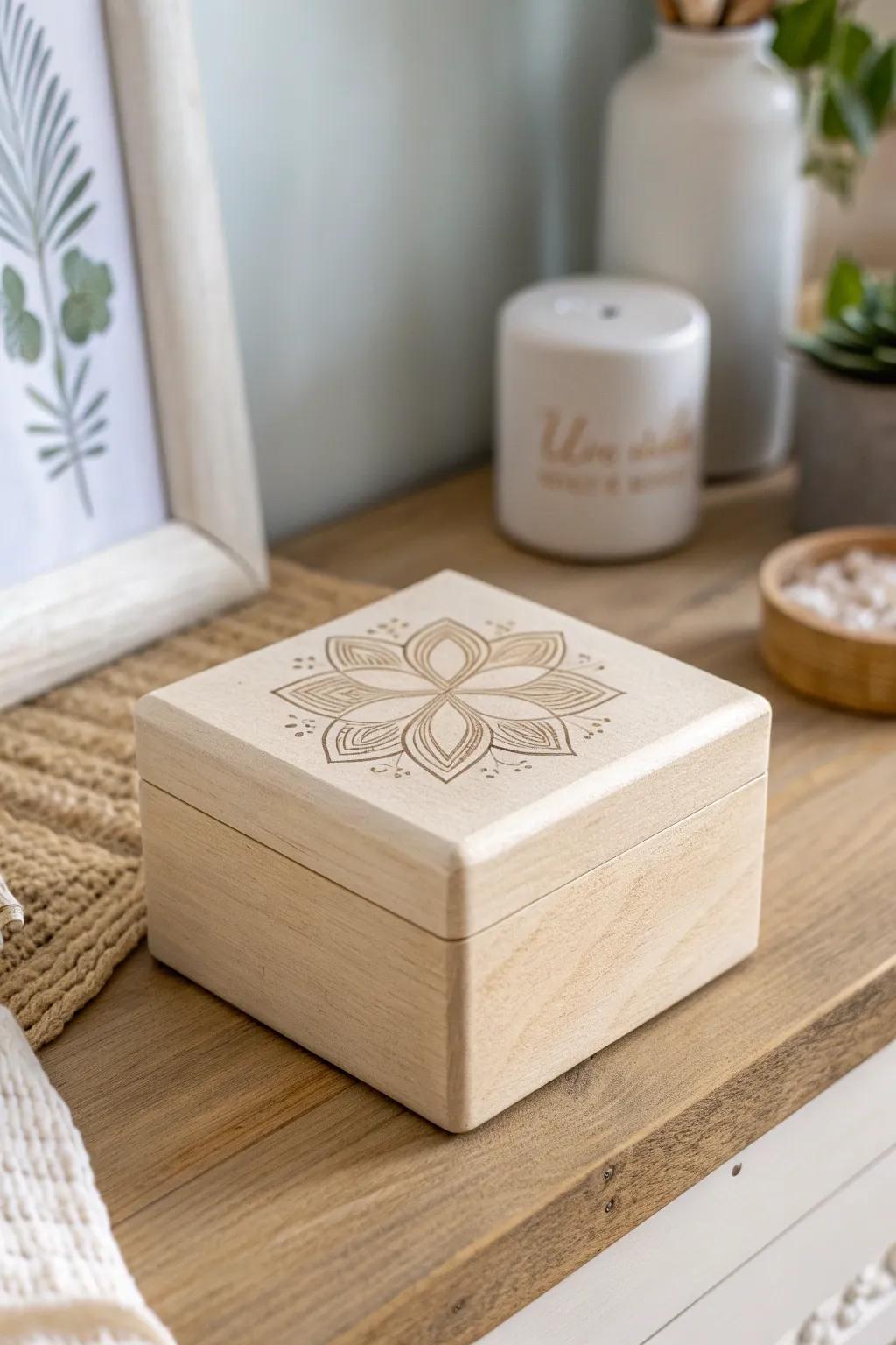 Elevate your space with minimalist elegance: a tiny box that speaks volumes in simplicity and style.