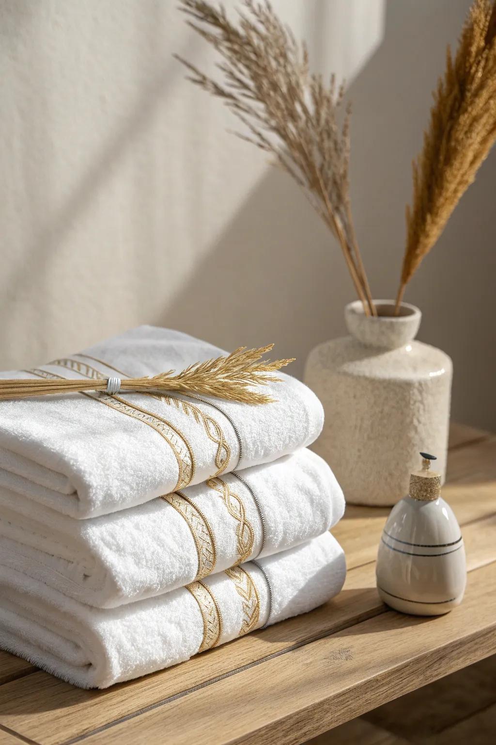 Elevate your bathroom decor with a touch of gold luxury.