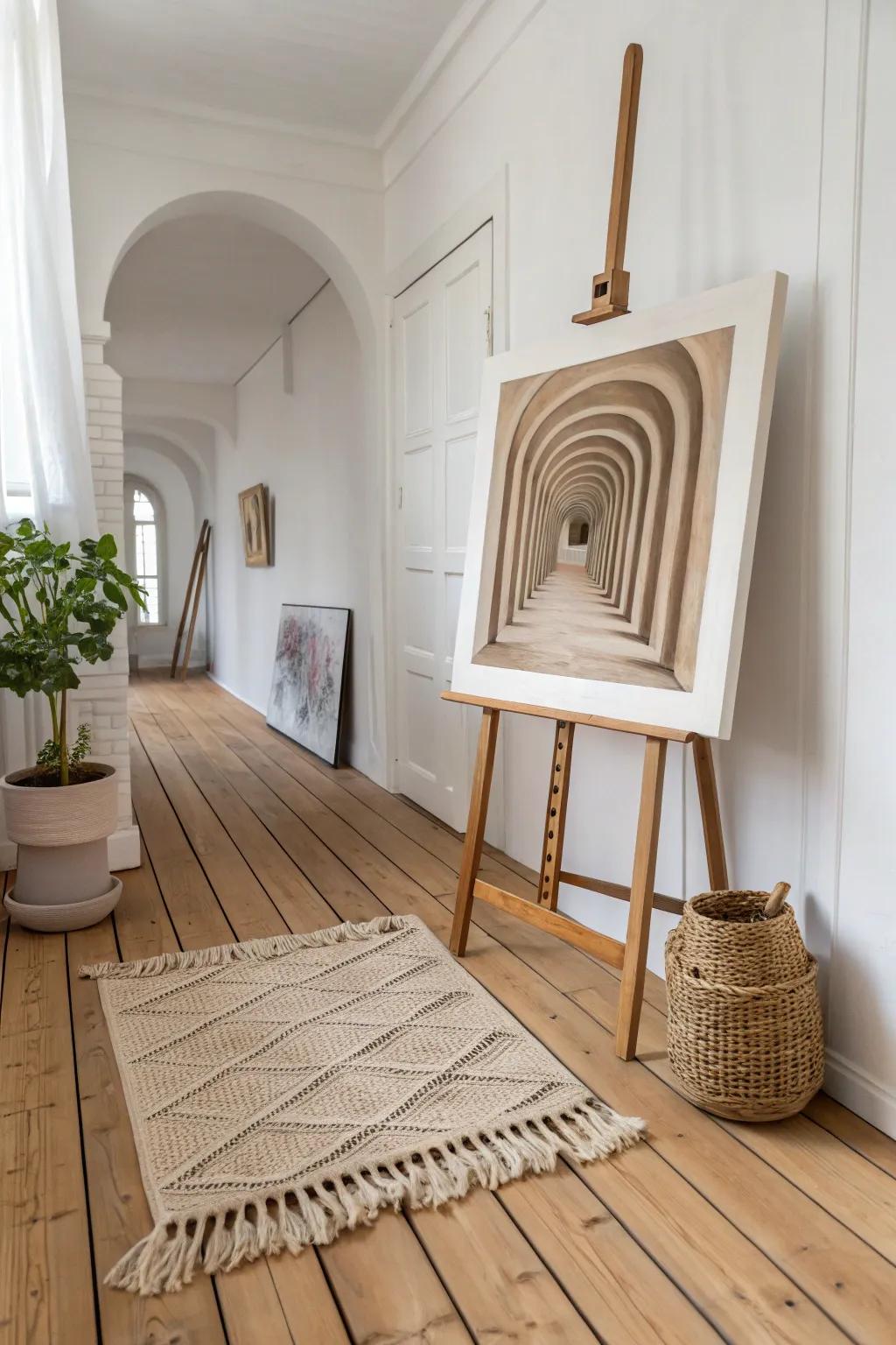 Dive into the world of perspective with this mesmerizing 3D optical illusion, perfect for sparking conversations in any minimalist space.
